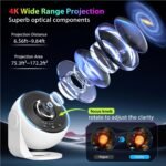 Galaxy Projector for Bedroom, HD Image Star Projector Galaxy Light Adjustable Knob, 13 Film Discs Planetarium Projector, 360° Rotating 1/2h Timer Simple 3-Button Control Projector for Kids - Image 3
