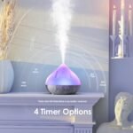 Aroma 500 ML Diffuser, Essential Oil Diffuser with Remote Control, Humidifier with 14 Color Lights for Large Room, 4 Timer Setting, Auto Shut-Off Gray - Image 5