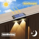 Peasur Solar Fence Lights Outdoor 4 Pack, Waterproof LED Steps Light Solar Powered, Deck Lights for Railing Yard Outside(Warm White) - Image 4