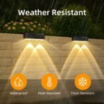 Peasur Solar Fence Lights Outdoor 4 Pack, Waterproof LED Steps Light Solar Powered, Deck Lights for Railing Yard Outside(Warm White) - Image 5