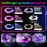142 PCS Glow in the Dark Party Supplies, 14PCS Foam Glow Sticks, 14PCS Light Up Headband,14PCS LED Glasses and 100PCS Glow Sticks Bracelets,for Glow Party, New Year, Wedding, Concert, Birthday - Image 3