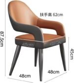 Kitchen Side Chair Dining Chairs with Comfortable Backrest and Sturdy Metal Legs,Modern Upholstered PU Leather Kitchen & Office Chairs for Living Room(Gray) - Image 3