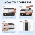 OlarHike 10 Set Compression Packing Cubes for Travel, Black, Nylon, Luggage Packing Organizers, Rectangular, Zipper Closure, Expandable, Compression, 3.12L, Perfect for Any Travel Scenario - Image 4