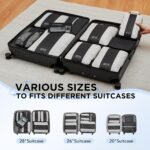 OlarHike 10 Set Compression Packing Cubes for Travel, Black, Nylon, Luggage Packing Organizers, Rectangular, Zipper Closure, Expandable, Compression, 3.12L, Perfect for Any Travel Scenario - Image 9