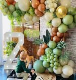 Green and Brown Balloons Set, 60 Pcs 12 Inch Jungle Safari Woodland Forest Balloon Metallic Gold Cream Brown Olive Green Coffee Blush Balloon for Birthday Decorations - Image 4