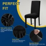 Dining Room Chair Covers - Stretch Kitchen/Dining Room Set of 4, Removable Washable Slipcovers for Home, Hotel, Banquet - Image 3