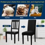 Dining Room Chair Covers - Stretch Kitchen/Dining Room Set of 4, Removable Washable Slipcovers for Home, Hotel, Banquet - Image 4
