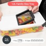 Vegetable Chopper Cutter Mandoline Slicer Cheese Grater - Food Onion Salad Veggie Chopper with Container - French Fry Potato Dicer Slicer Cutter - Kitchen Tools Gadgets (6-in-1 Compact Black) - Image 6