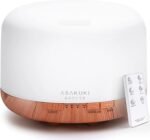 ASAKUKI 500ml Essential Oil Diffuser, 5 in 1 Premium Ultrasonic Aromatherapy Fragrant Oil Vaporizer Humidifier with Remote Control, 3 Timer and Auto-Off Safety Switch, 7 LED Light Colors - Image 2