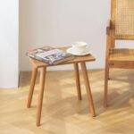 AWASEN mid Century Modern Side Table, Brown - Image 2