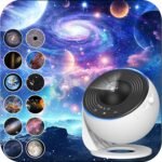 Galaxy Projector for Bedroom, HD Image Star Projector Galaxy Light Adjustable Knob, 13 Film Discs Planetarium Projector, 360° Rotating 1/2h Timer Simple 3-Button Control Projector for Kids - Image 2