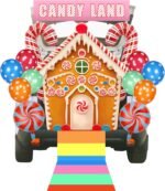 Halloween Candy Land Trunk or Treat Car Decorations Kit, Candyland Trunk or Treat Decorations with Sweet Candy Lollipop Balloons Candy Land Banner for Suv Car Archway Garage Door Party Decorations - Image 2